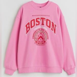 Pink Boston Oversized Sweatshirt Small